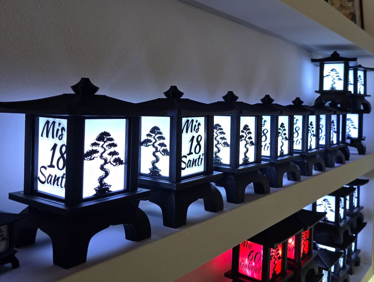 Centros de Mesa - Farol Kasumi 20cm - Mis 18, Cumpleaños Adultos