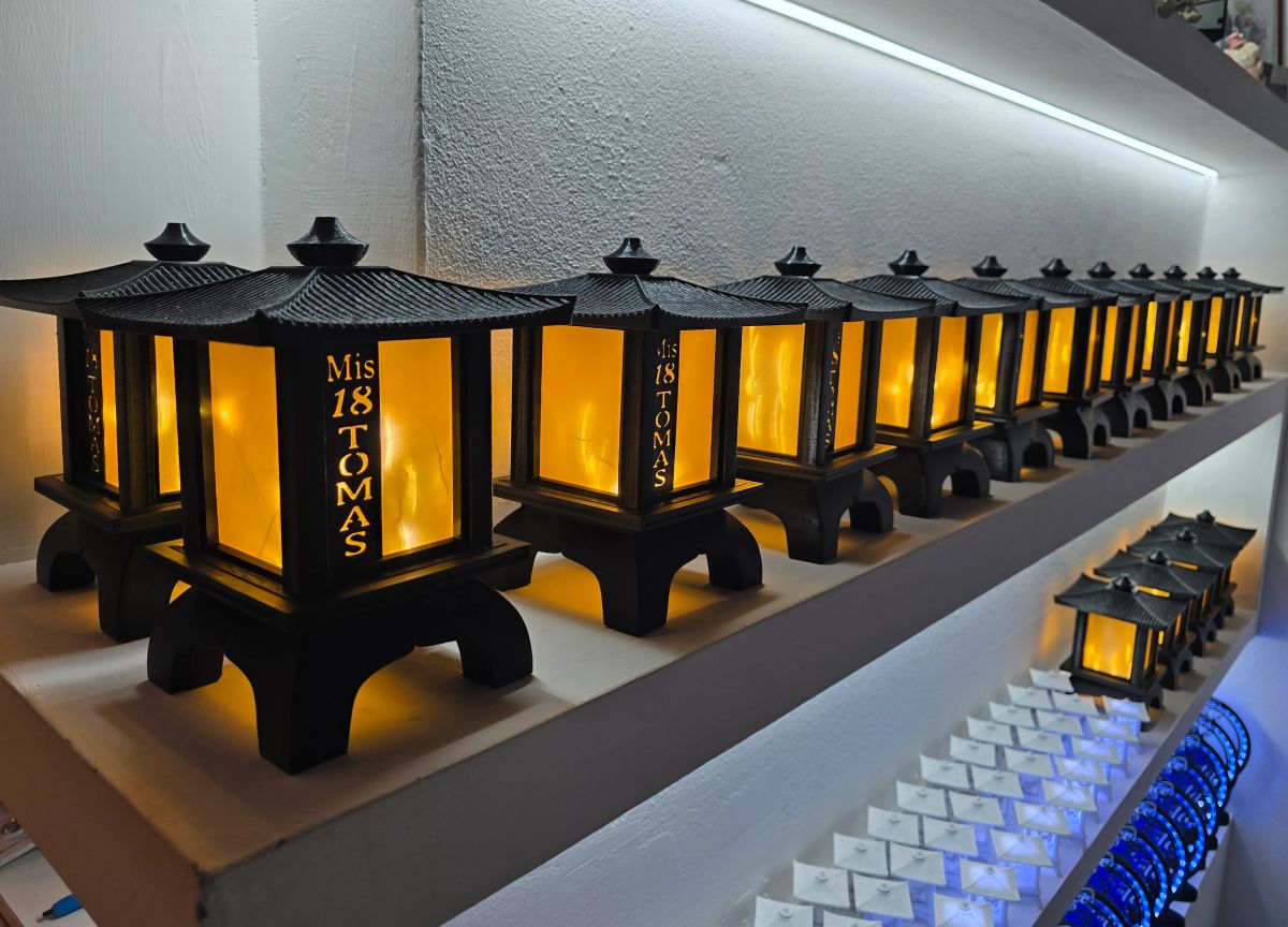 Centros de Mesa - Farol Kasumi 20cm - Mis 18, Cumpleaños Adultos