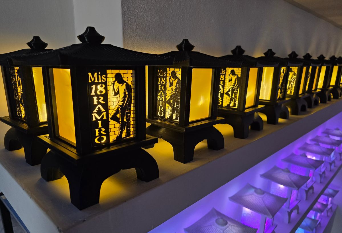 Centros de Mesa - Farol Kasumi 20cm - Mis 18, Cumpleaños Adultos, Otros